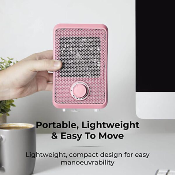 Tower T675001P 600W Fan Heater Pink - Image 3