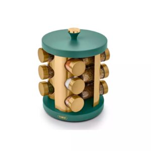 Tower T826022JDE Cavaletto 12 Jar Spice Rack Green Tower Cavaletto 12 Jar Spice Rack Green