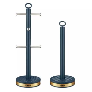 Tower T826092MNB Empire Mug Tree And Towel Pole Set Midnight Blue Tower Empire Mug Tree And Towel Pole Set Midnight Blue