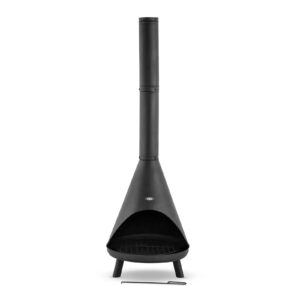 Tower Comet Fire Pit With Tale Chimney Black