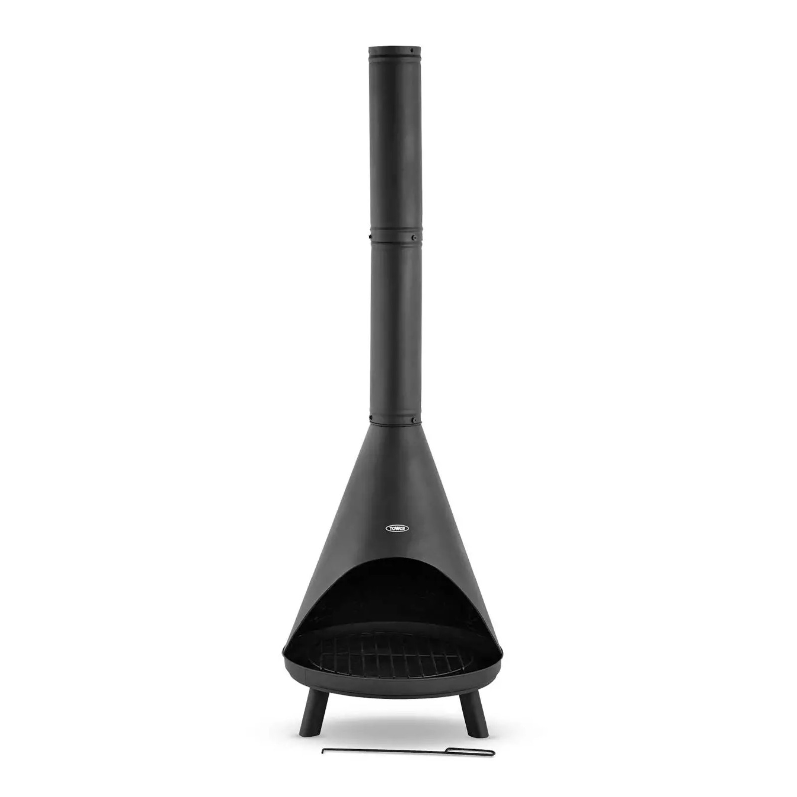 Tower Comet Fire Pit With Tale Chimney Black