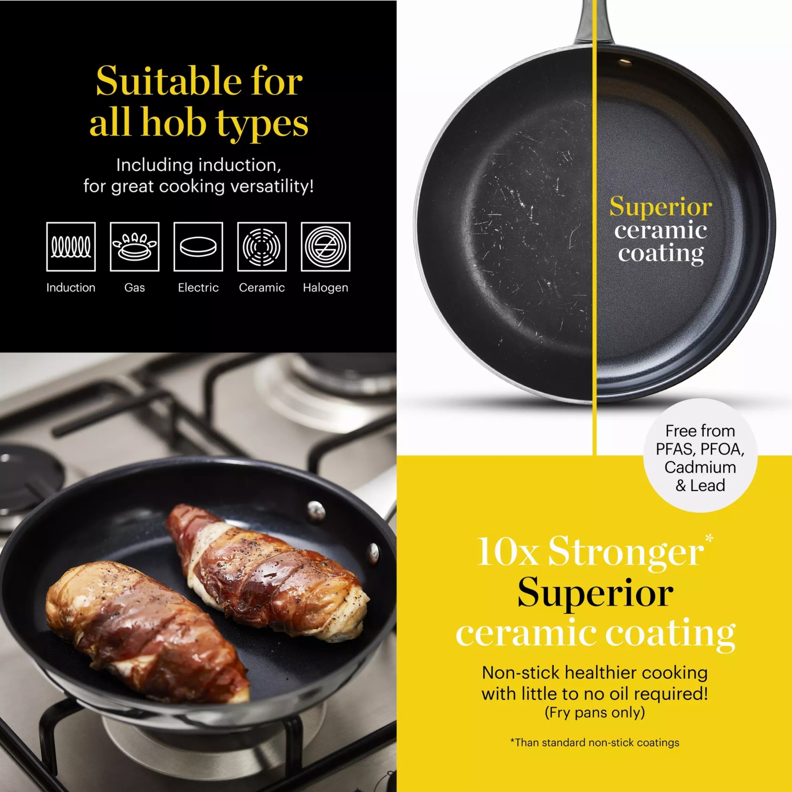 Goodfood GF900276 TriPly 5 Piece Cookware Set Stainless Steel Goodfood GF900276 TriPly 5 Piece Cookware Set Stainless Steel - Image 2