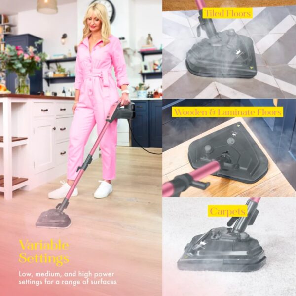 Swan SC30131QOC Lynsey 16 In 1 Steam Mop Pink - Image 2