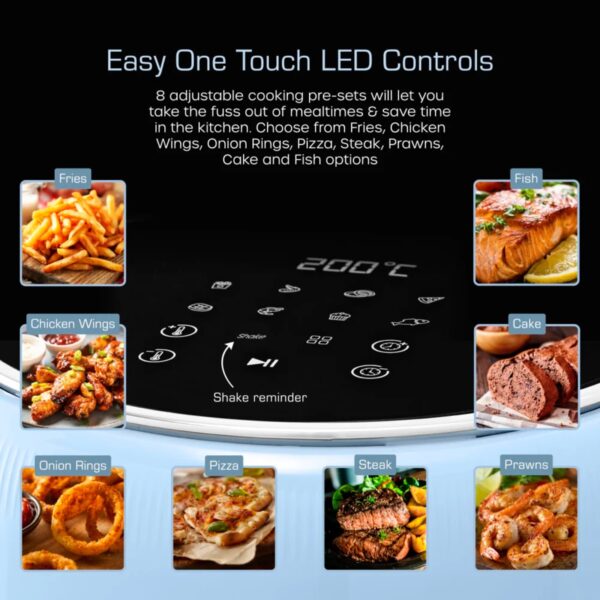 Swan SD10513BLU Retro 4.5L Digital Air Fryer Blue - Image 3