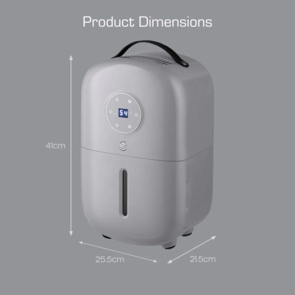 Swan SH16501 5L Retro Dehumidifier Grey - Image 4