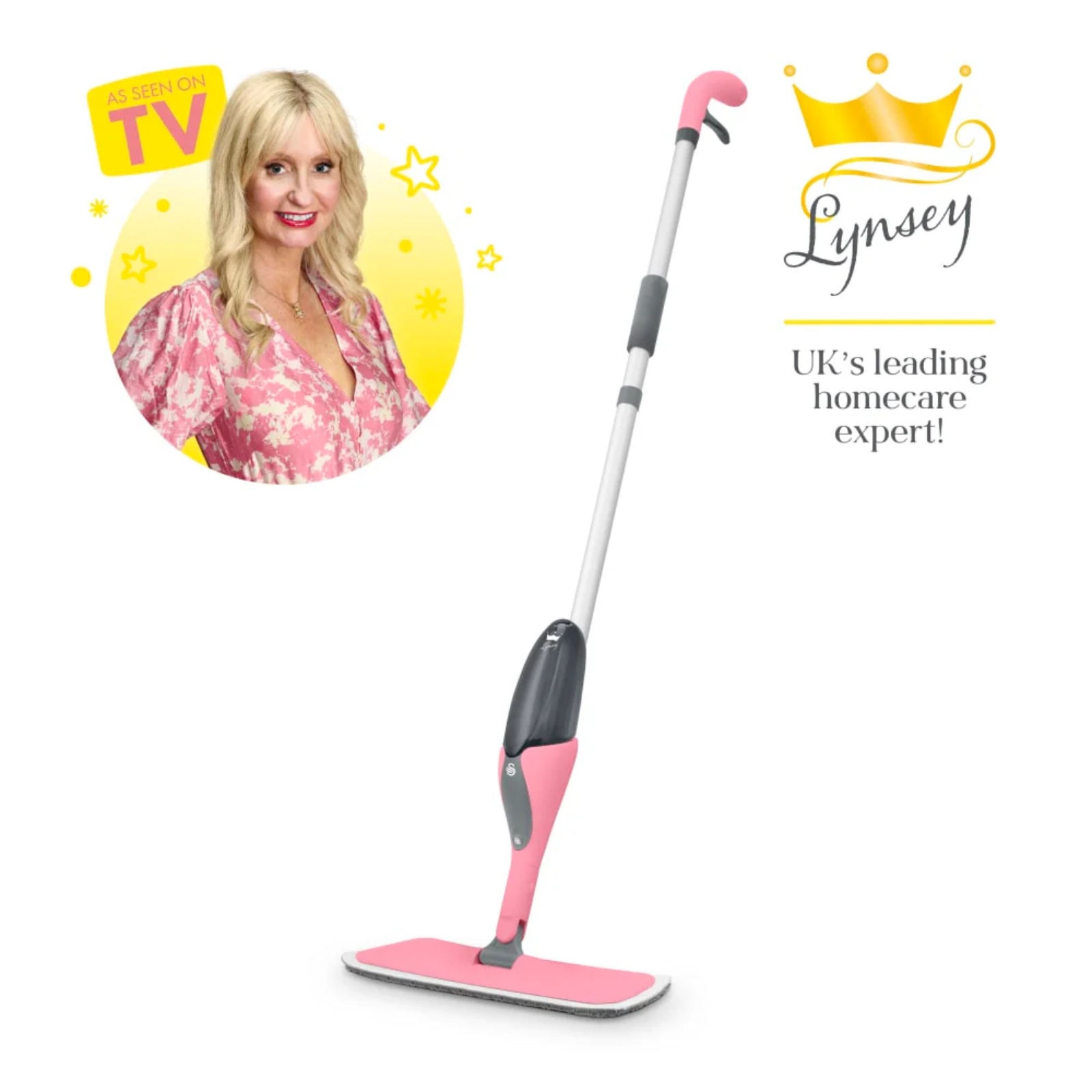 Swan SWFC1000QOCN Lynsey 2 In 1 Microfibre Spray Mop Pink Swan Lynsey 2 In 1 Microfibre Spray Mop Pink