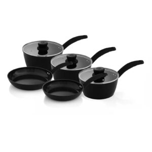 Swan SWPS5021BLKN Stealth 5 Piece Cookware Set Black Swan Stealth 5 Piece Cookware Set Black