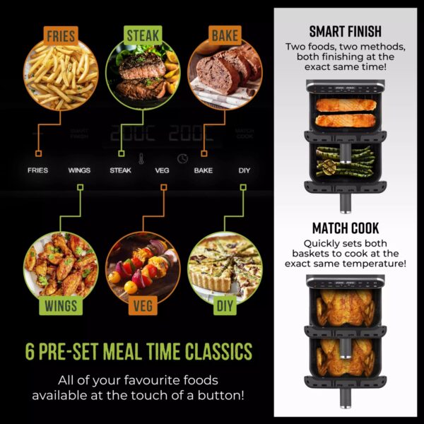 Tower T17190 11L Dual Layer Air Fryer Black - Image 3
