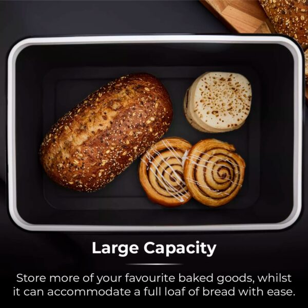Tower T826136BLK Sera Bread Bin with Smoked Trim Black - Image 2