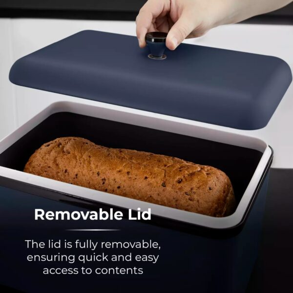 Tower T826136BLU Sera Bread Bin Midnight Blue - Image 3