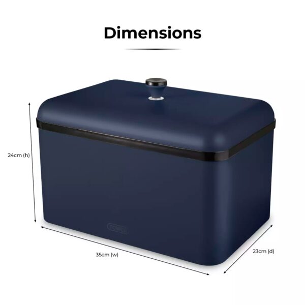 Tower T826136BLU Sera Bread Bin Midnight Blue - Image 4