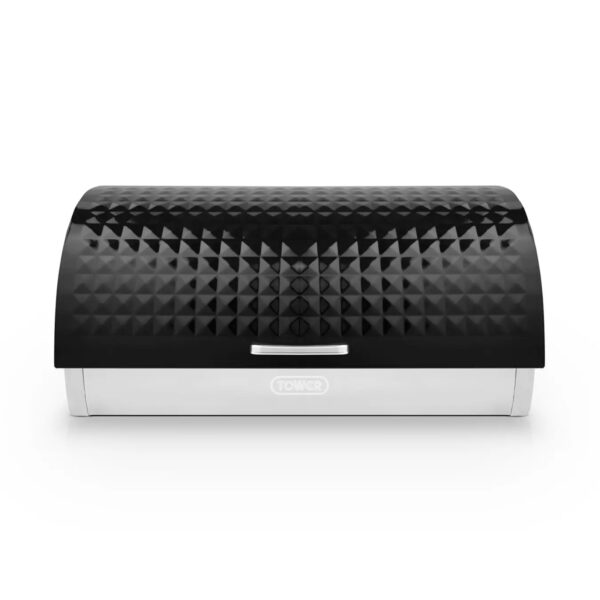 Tower Solitaire Roll Top Bread Bin Black