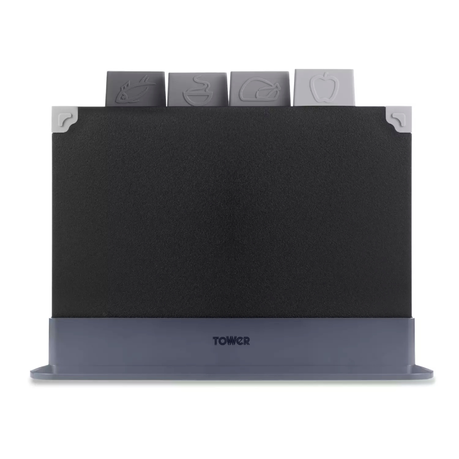 Tower T847041 4 Piece Chopping Board Set Black Tower 4 Piece Chopping Board Set Black