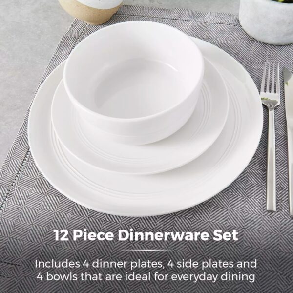 Tower T867023WHT 12 Piece Porcelain Dinner Set White - Image 2