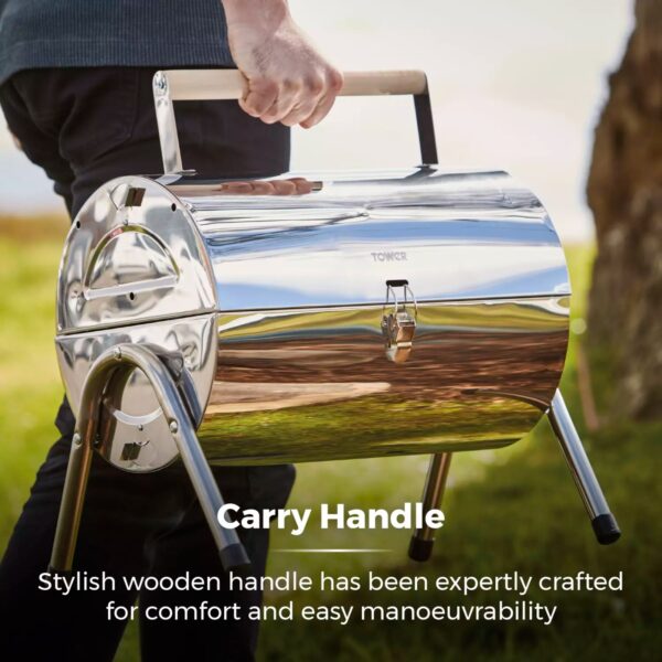 Tower T978574 Portable Barrel Grill With Carry Handle - Image 3