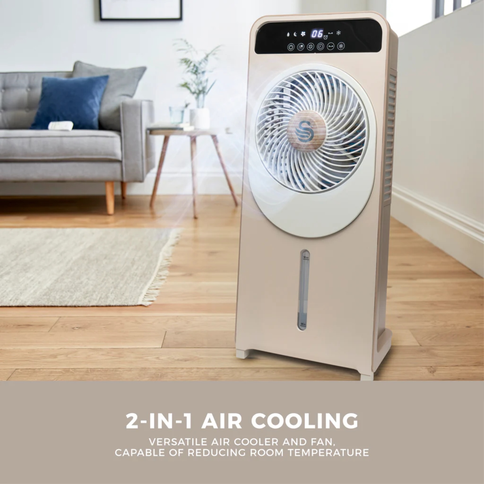Swan SAC16800OAT 5 Litre Nordic Air Cooler Oatmeal Swan SAC16800OAT 5 Litre Nordic Air Cooler Oatmeal - Image 2