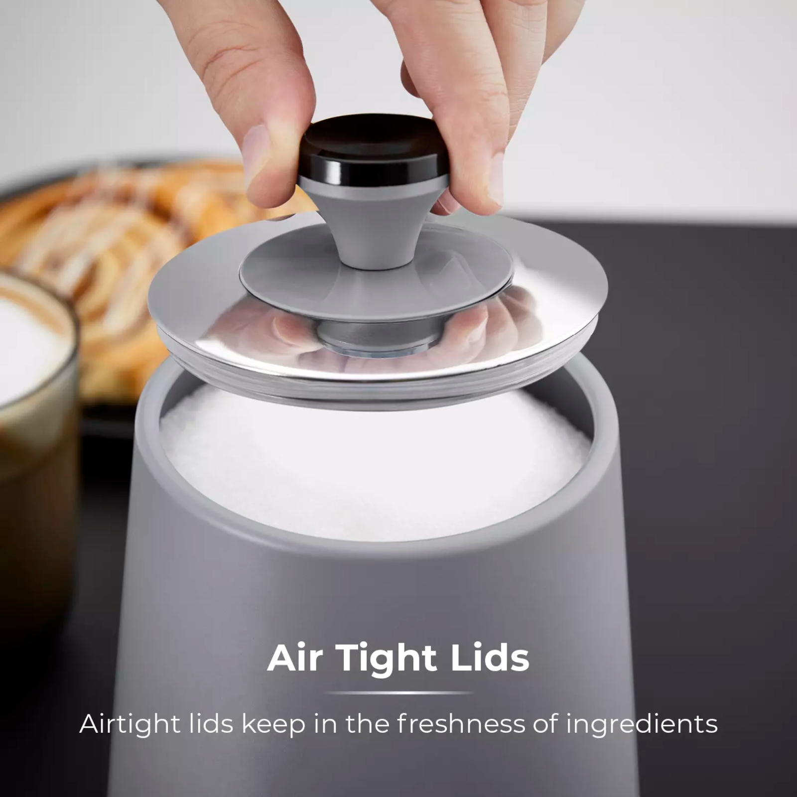 Tower T826137GRY Sera Set of 3 Canisters Grey Tower T826137GRY Sera Set of 3 Canisters Grey - Image 3