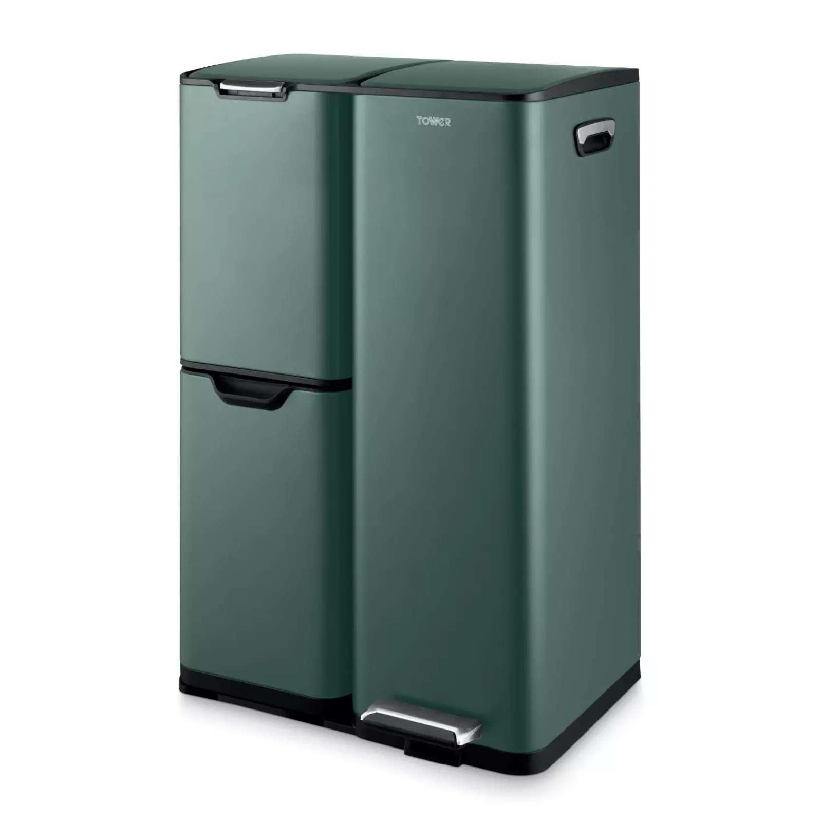 Tower 60 Litre Recycling Pedal Bin Forest Green
