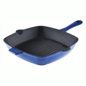 Barbary & Oak 26cm Cast Iron Grill Pan Blue