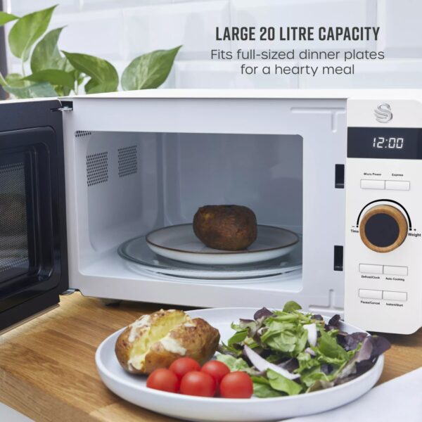 Swan SM22036LWHTN Nordic 20L 800W Digital Microwave White - Image 2