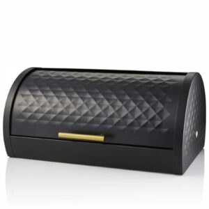 Swan Gatsby Roll Top Bread Bin Black