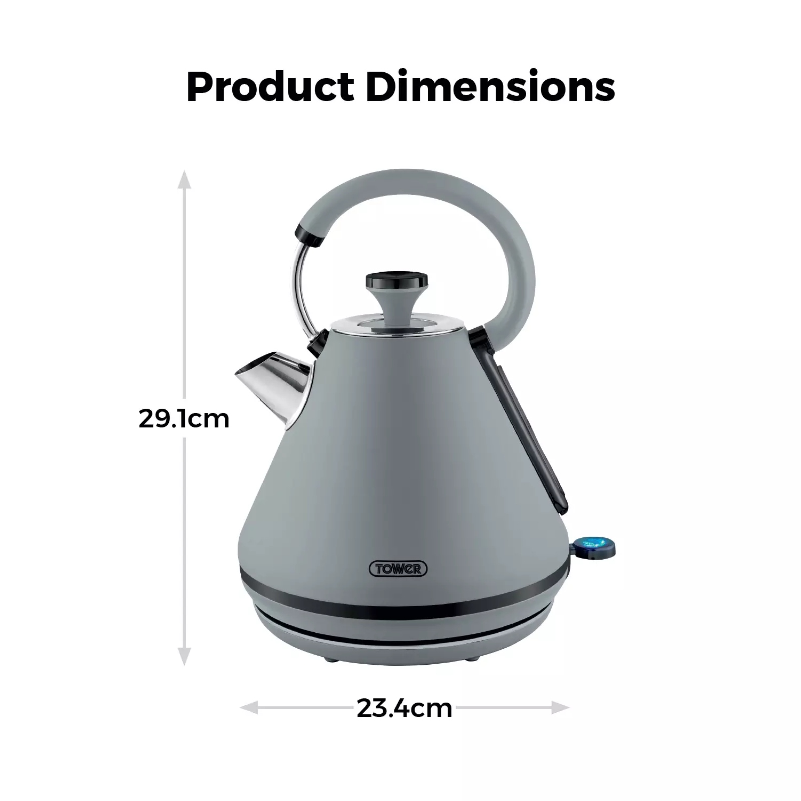 Tower T10079GRY Sera 1.7L 3KW Kettle Grey Tower T10079GRY Sera 1.7L 3KW Kettle Grey - Image 4