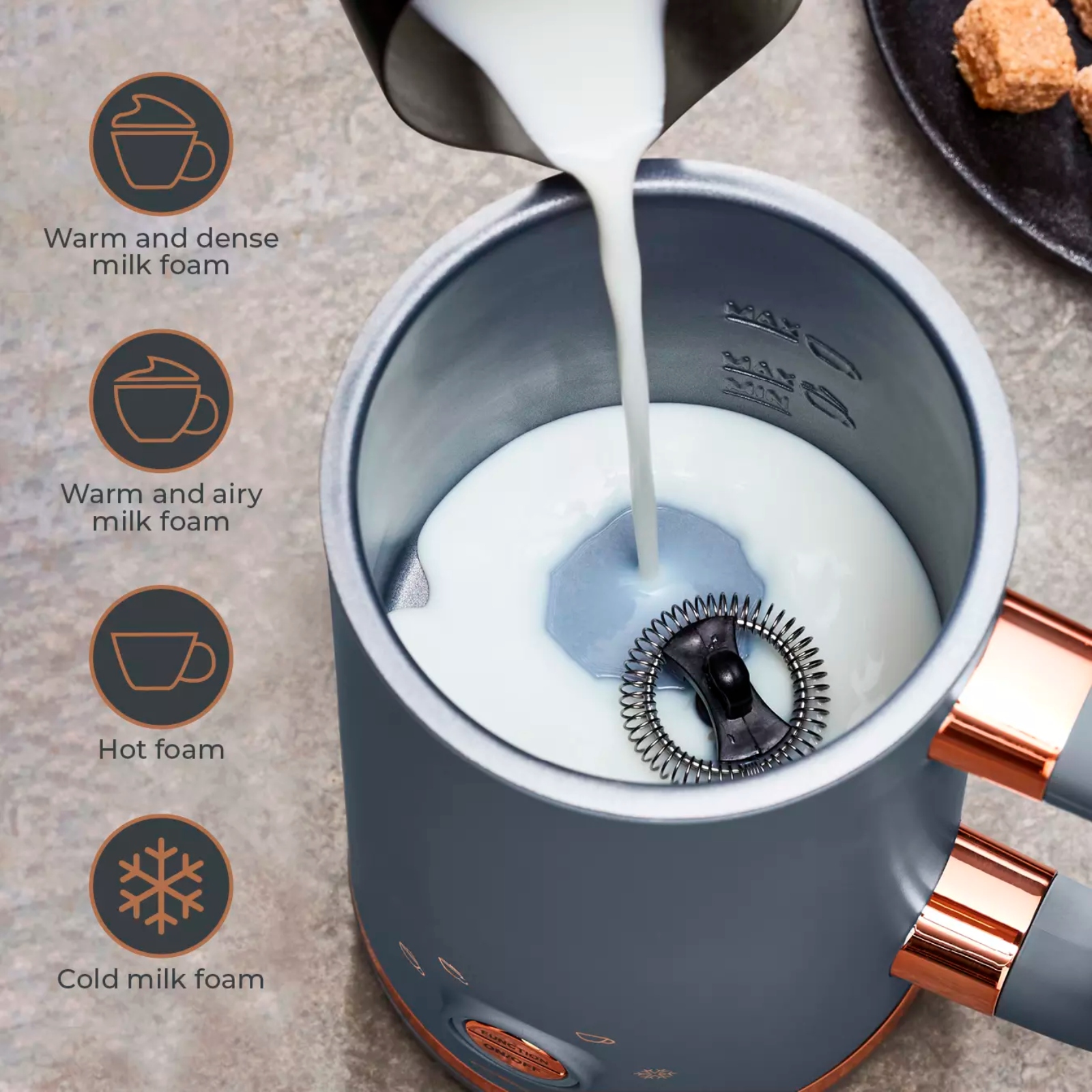 Tower T13019RGG Cavaletto 500W Milk Frother Grey Tower T13019RGG Cavaletto 500W Milk Frother Grey - Image 3