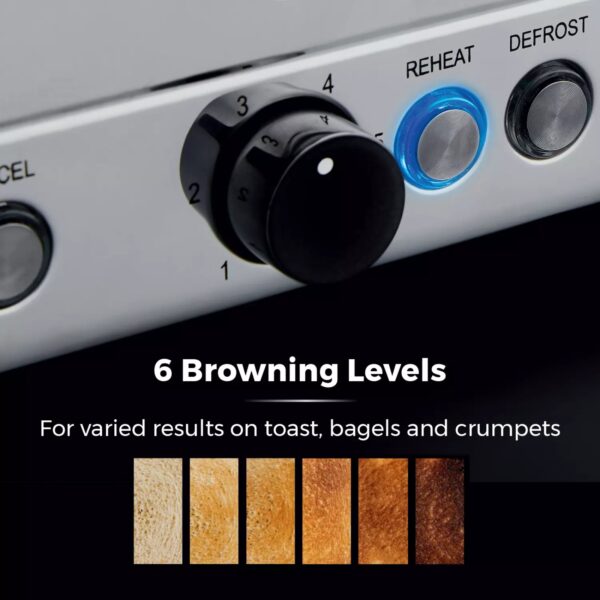 Tower T20086BLK Sera 4 Slice Toaster Black - Image 2