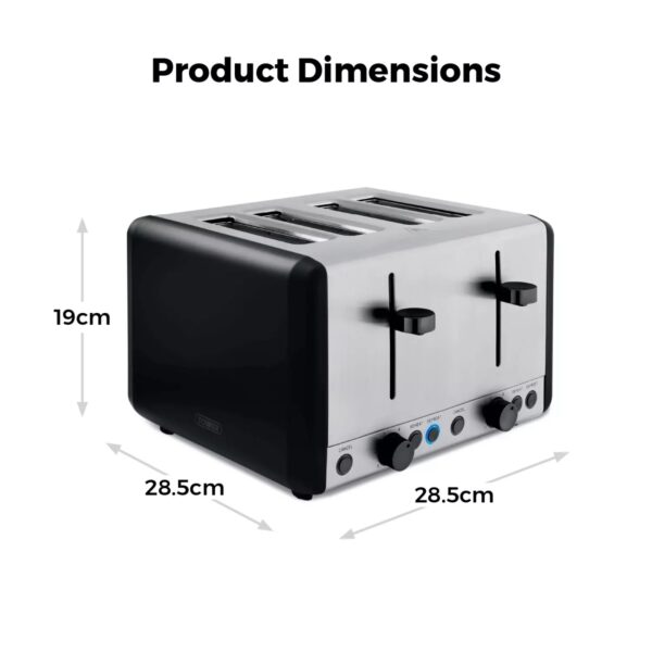 Tower T20086BLK Sera 4 Slice Toaster Black - Image 4