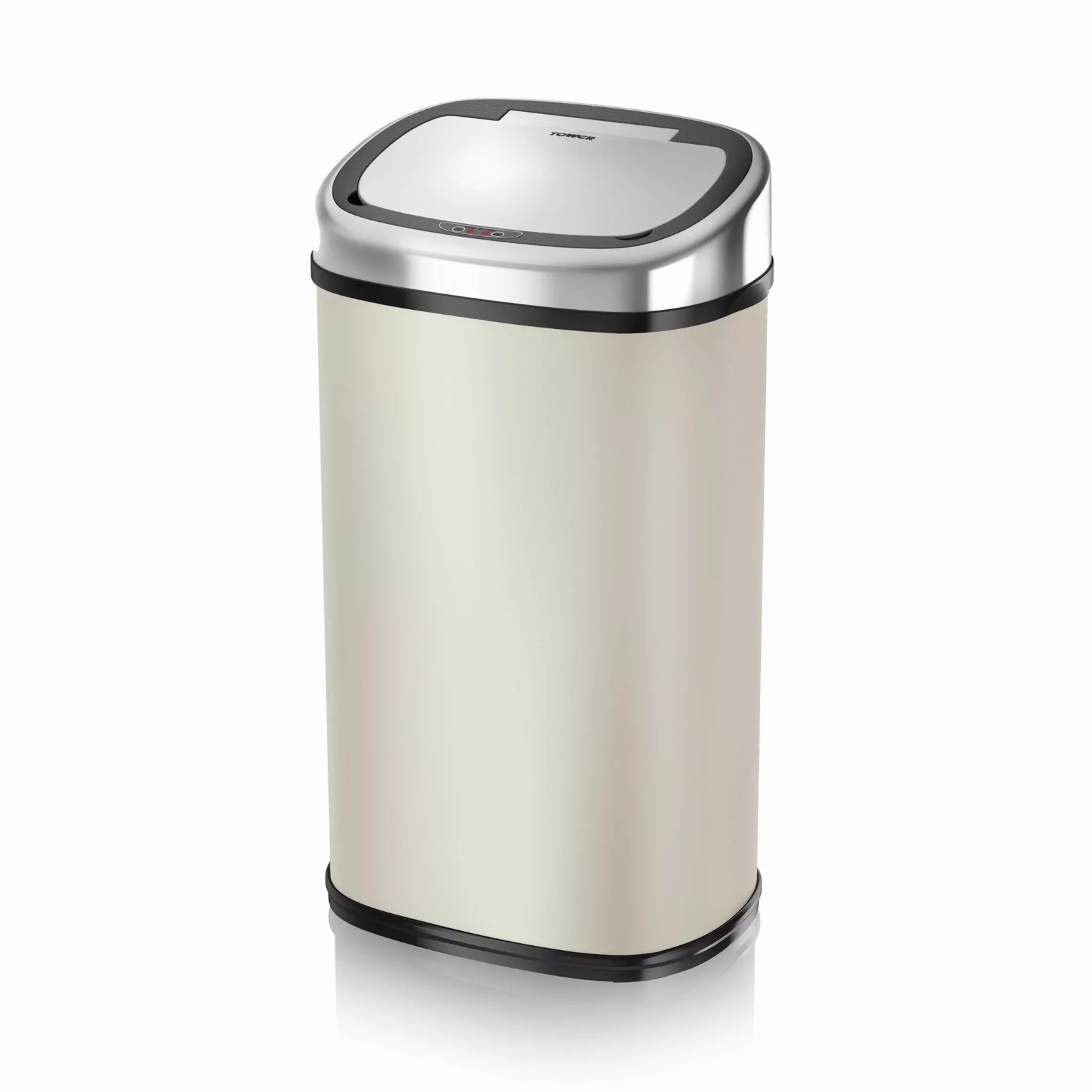 Tower 58L Square Sensor Bin Almond