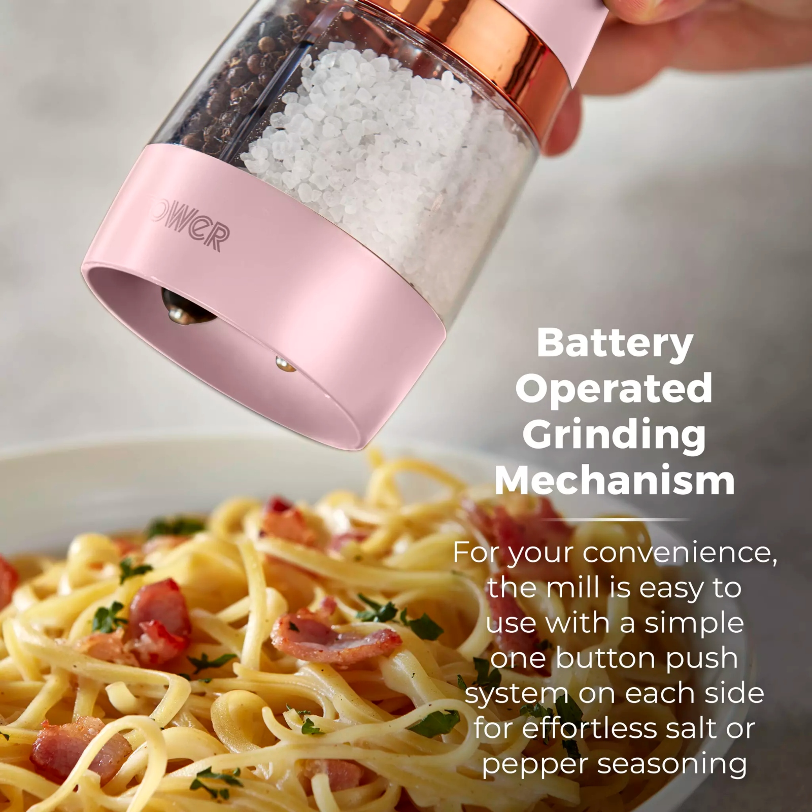 Tower T847004PNK Cavaletto Duo Salt And Pepper Mill Pink Tower T847004PNK Cavaletto Duo Salt And Pepper Mill Pink - Image 3