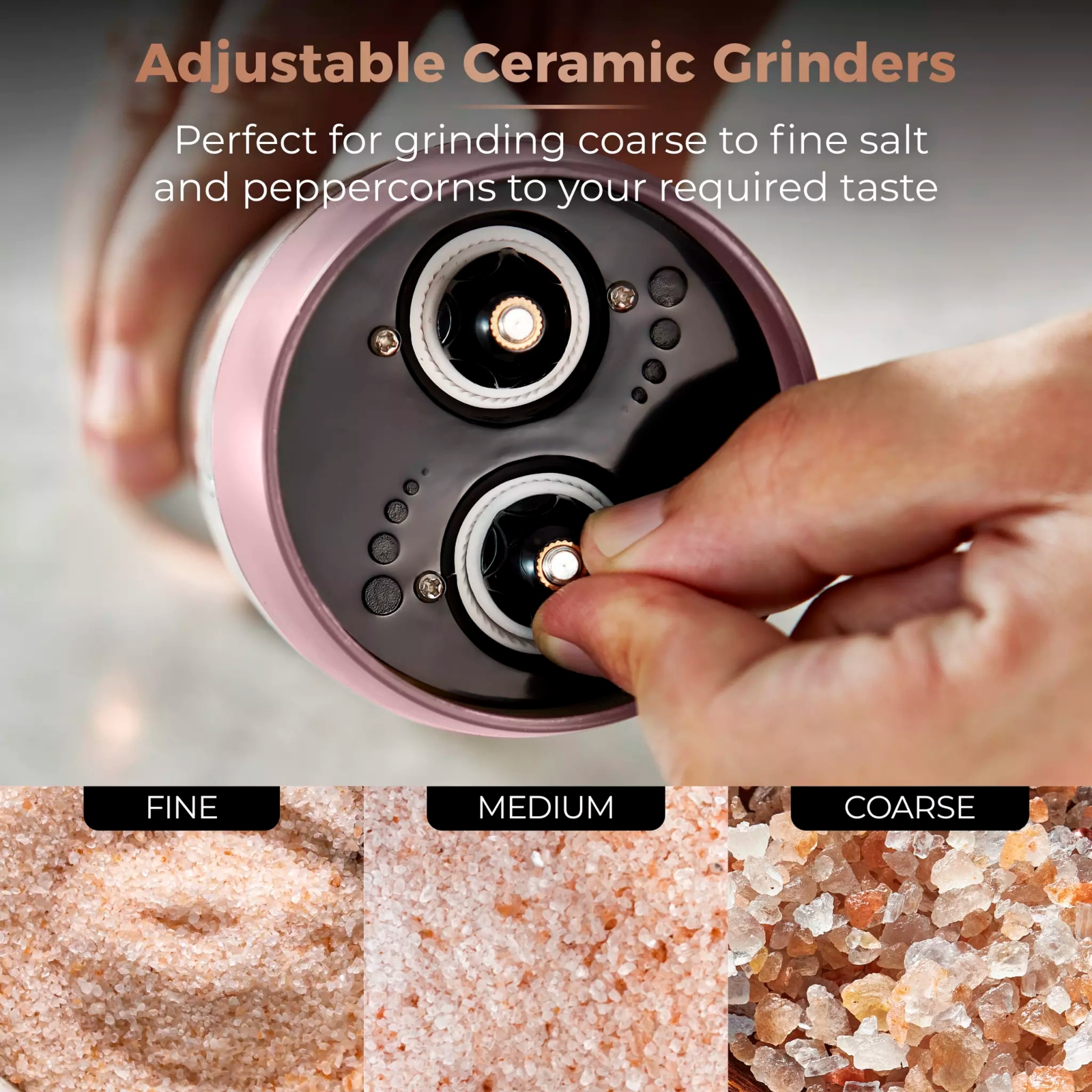 Tower T847004PNK Cavaletto Duo Salt And Pepper Mill Pink Tower T847004PNK Cavaletto Duo Salt And Pepper Mill Pink - Image 4