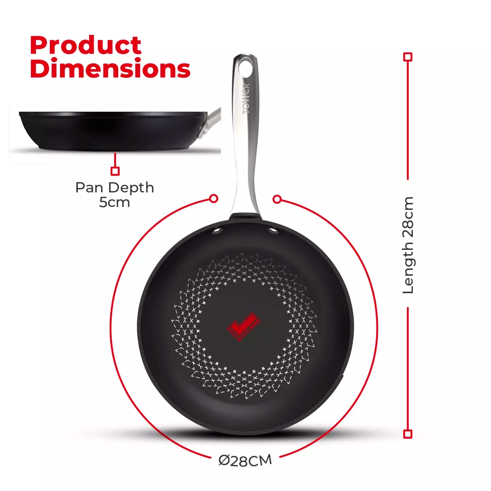 Tower T900301 Smart Start 28cm Ultra Forged Frying Pan Tower T900301 Smart Start 28cm Ultra Forged Frying Pan - Image 4