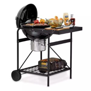 Tower Kettle Grill with Side Table Black