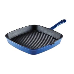 Barbary And Oak 23cm Cast Iron Grill Pan Blue