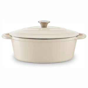 Barbary & Oak 29cm Oval Casserole Dish Cast Iron Cream