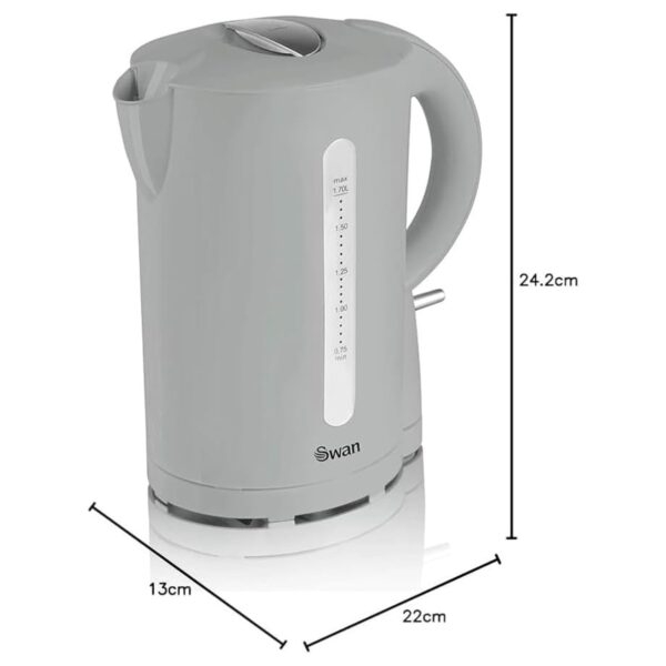 Swan SK18121GRYN 1.7 Litre Jug Kettle Grey - Image 3
