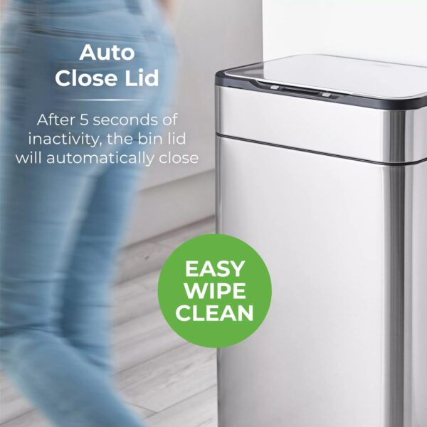 Tower T938023SS 60L Ozone Sensor Bin Stainless Steel - Image 4
