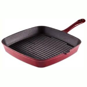 Barbary & Oak 23cm Cast Iron Grill Pan Red