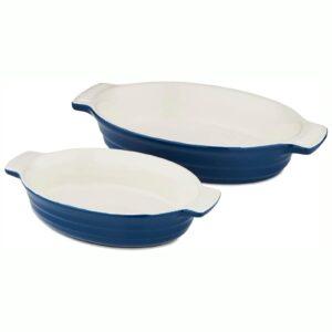 Barbary & Oak Oval Oven Dish Set of 2 Blue