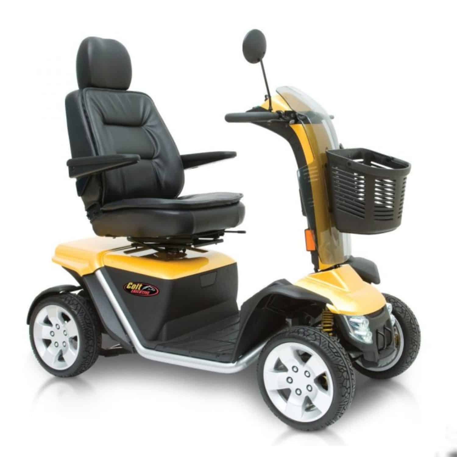 Pride Colt Executive Mobility Scooter – Full Suspension Ride – Yellow