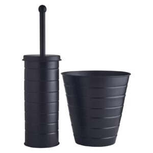OurHouse Toilet Brush & Bin Black