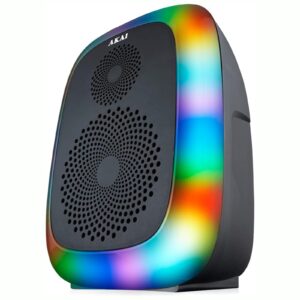 Akai Portable LED Bluetooth Party Speaker with Microphone Input