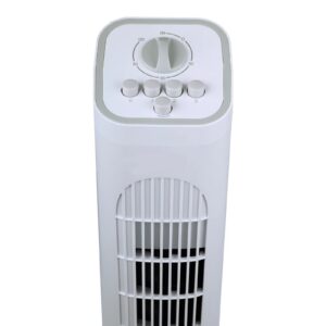 White 3-speed 220-240V Tower Fan