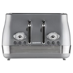 Daewoo Baltimore 4 Slice Toaster Smoked Grey