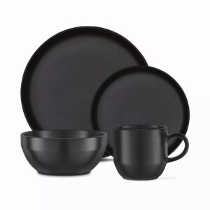Barbary & Oak Luna 16 Piece Dinnerware Set Black