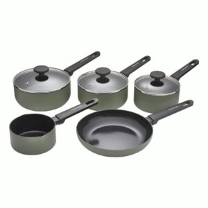 Morphy Richards 5 Piece Recycled Aluminium Saucepan Set Green