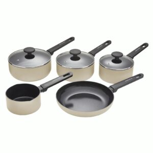 Morphy Richards 5 Piece Recycled Aluminium Saucepan Set Cream